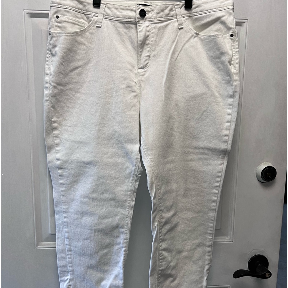 Lee White Jeans - Ankle Zippers - Size 18